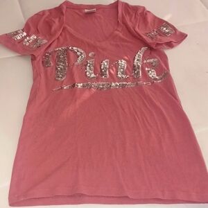 Victoria secret PINK v neck bling shirt